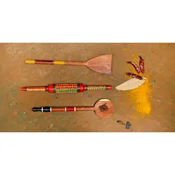 Rasoi ✼ Kutch lacquer ladles { Set of Three } 31